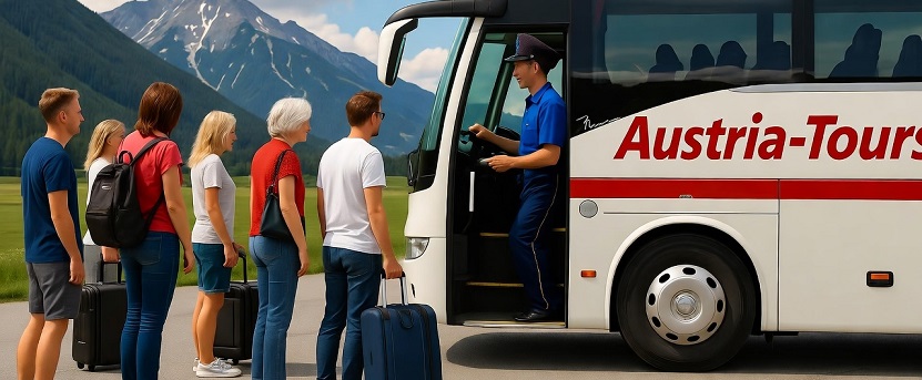 Austria-Tours professional driver assisting passengers
